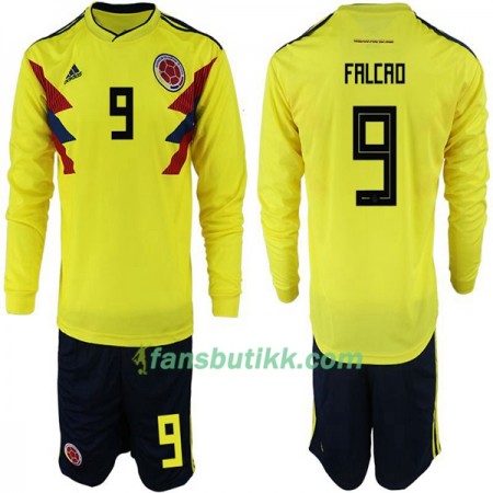 Fotball-VM 2018 Colombia drakt Falcao 9 Barn Hjemmetrøye Langermet